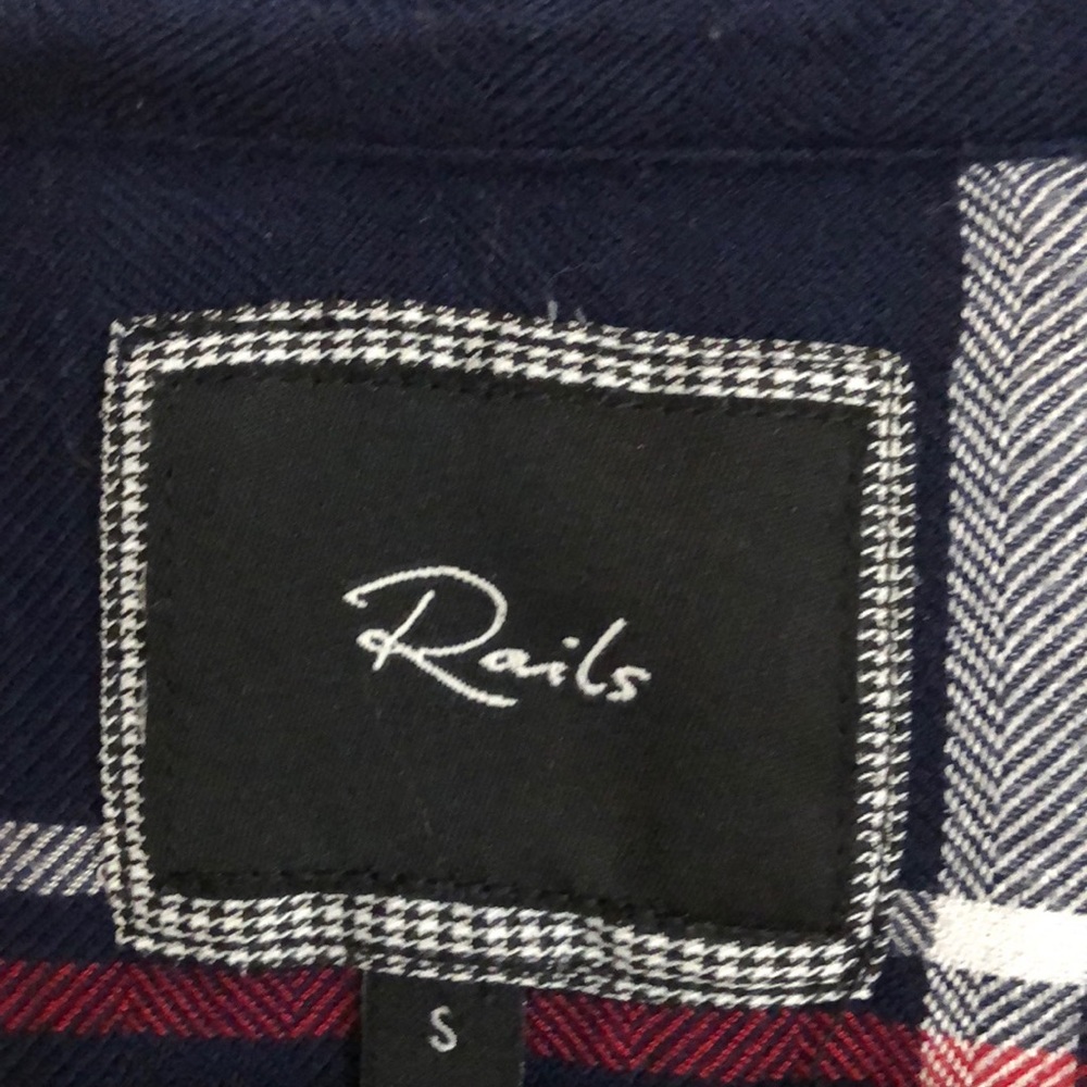 Rails Red White And Navy Flannel Size Small - image 2